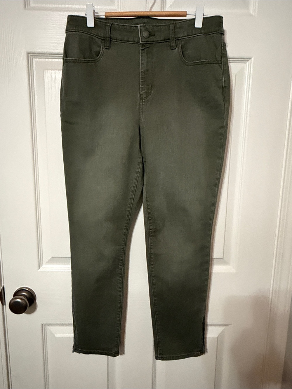 Chico's Olive Green Perfect Stretch Slim Leg Ankle Jeans